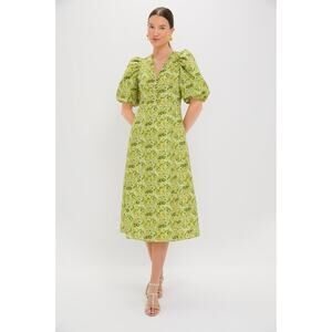 HYACINTH HOUSE Chartreuse Multi Floral Marcy Midi Dress Size XXS NWT
